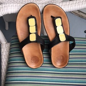 Black Leather “ fitflop”